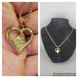 St. Anthony Goldtone Heart Necklace